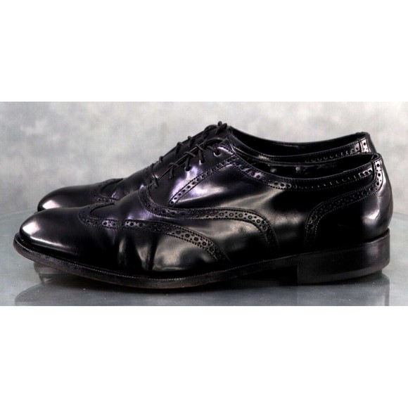 Florsheim Men\'s Wingtip Dress Shoes Size 9.5 D Leather Black main image 8
